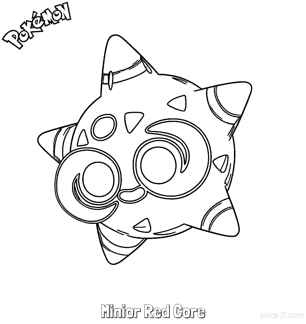 Minior Red Core Coloring Page - Free Printable Pokemon Coloring Sheets – Free Printable Coloring Page for Kids and Adults